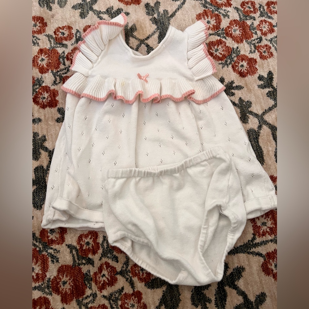 Charming White and Pink Kids Dress